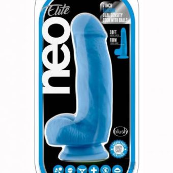 Neo Elite Dd Cock W/balls 7 Blue