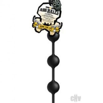 Ass Ballz Medium Black Anal Beads