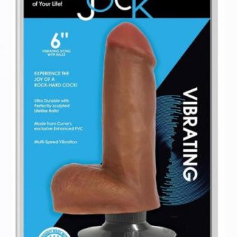 Jock Vibrating Dong W/balls 6 Caramel