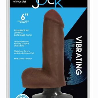 Jock Vibrating Dong W/balls 6 Chocolat