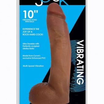 Jock Vibrating Dong W/balls 10 Caramel