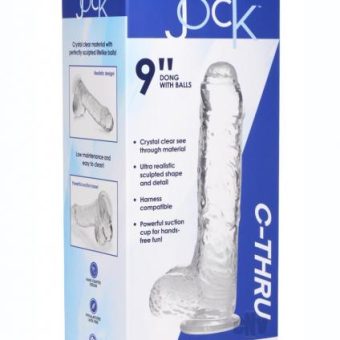 Jock C Thru Slim Dong W/balls 9 Clear