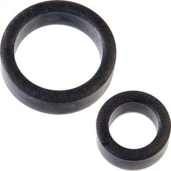 Platinum Silicone The C Rings Cock Ring Two Pack Black