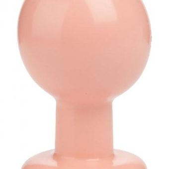 Round Butt Plug Large 4 Inch Beige