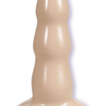 Triple Ripple Butt Plug Sil A Gel Large White