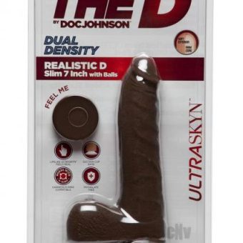 The Realistic D Slim W/balls 7 Chocolat