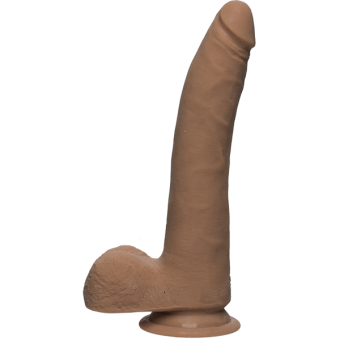 The D Realistic D 9 inches Slim Dildo with Balls Tan