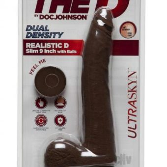 The Realistic D Slim W/balls 9 Chocolat