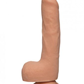 The D 9 inches Uncut D With Balls Ultraskyn Beige Dildo