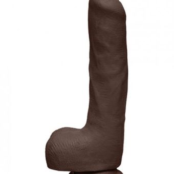 The D 9 inches Uncut D Dildo with Balls Black