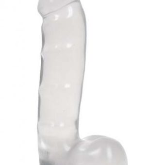 Jelly Jewels Cock And Balls With Suction Cup 8 Inch Diamond