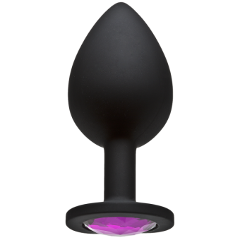 Booty Bling Large Butt Plug Black Pink Stone