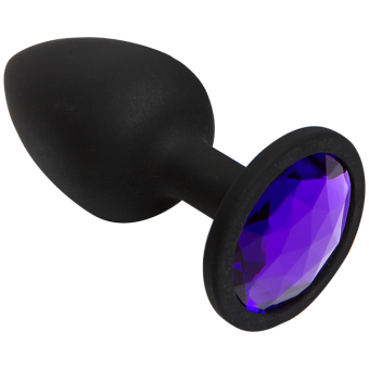Booty Bling Small Black Plug Purple Stone