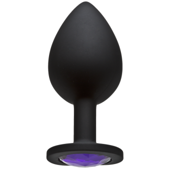 Booty Bling Large Black Plug Purple Stone