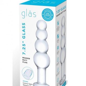 Glass Beaded Butt Plug 7.25 Clear