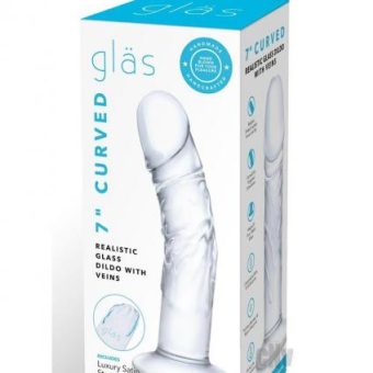 Curved Realist Dildo W/veins 7 Clear