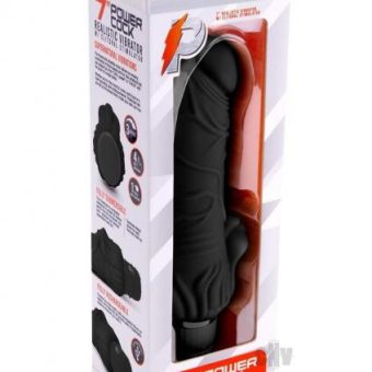 Pc Realistic Vibe W/clit Stim 7 Black