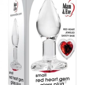 Aande Red Heart Gem Glass Plug Sm