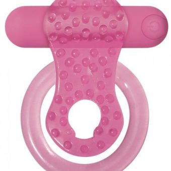 Rechargeable Couples Enhancer Pink Vibrating Ring