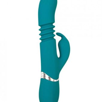 Eve's Rechargeable Thrusting Rabbit Vibrator Green