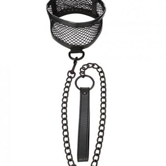 Sex & Mischief Fishnet Collar And Leash Black
