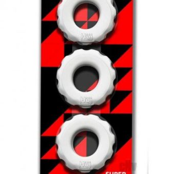Super Huj 3pk Cockrings White Ice