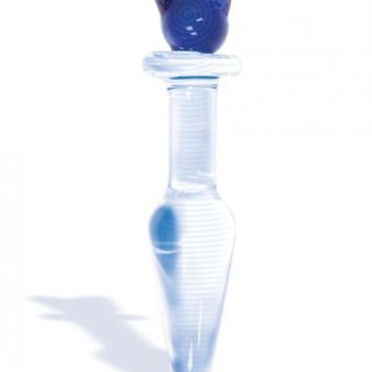 First Glass Kitty Love Glass Butt Plug Blue