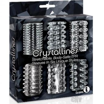 The 9 Crystalline Cock Sleeve 6pk