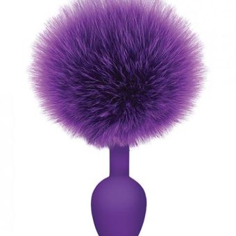 Cottontails Bunny Tail Silicone Butt Plug Purple