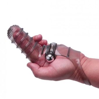 Vibrofinger Ribbed Finger Massager Smoke