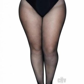 Micro Net Strap Crotchl Tights 1x/2x Blk