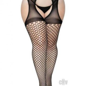 Oval Suspender Hose Opaque Top 1x/2x Wht