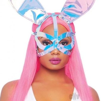 Holographic Bunny Ear Mask Os