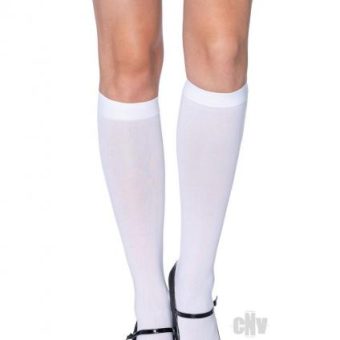 Nylon Knee High Os White