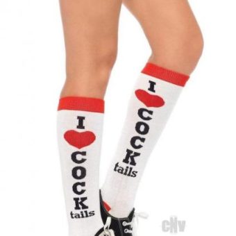 Cocktails Knee Socks White/red