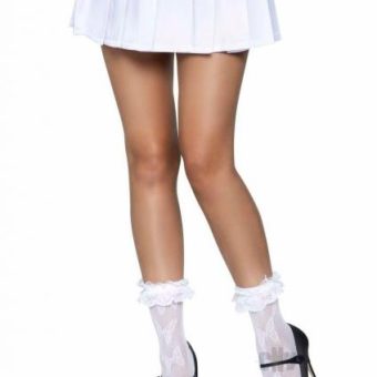 Lace Ruffle Butterfly Anklets Os Wht