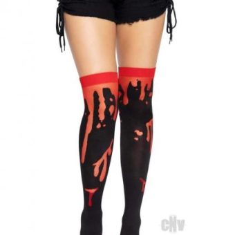 Splatter Thigh Highs Os Red