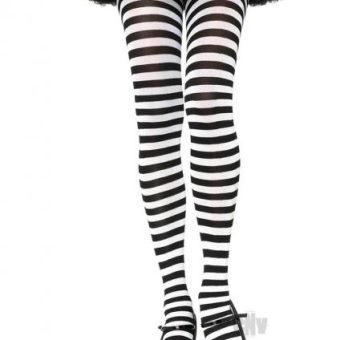 Striped Tights Plus Black/white