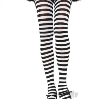 Striped Tights 3x-4x Black/white
