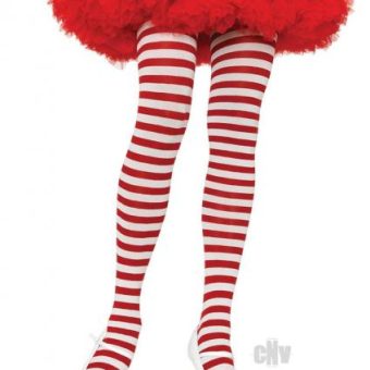 Striped Tights Plus White/red
