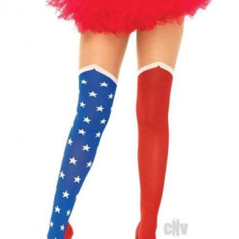 Hero Tights Sheer Thigh Os Blu/red