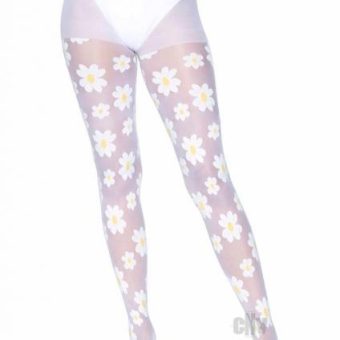 Daisy Nylon Sheer Tights Os White