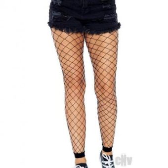 Diamond Net Footless Tights Os Blk