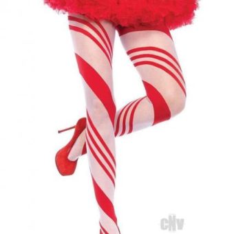 Spandex Candy Striped Hose Os Red/wht