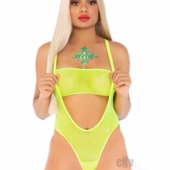 Rhinestone Mesh Bandeau/body Os 2pc Ylw