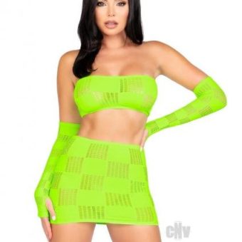 Checkerboard Bandeau Skirt Warmer Os Grn