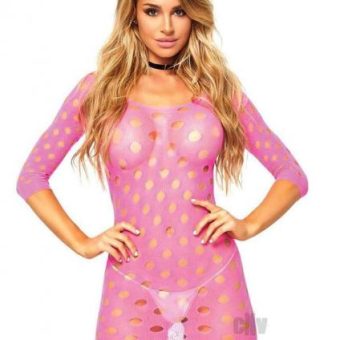 Seamless Pothole Mini Dress Os Neon Pink