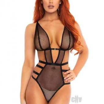Fishnet Gstring Teddy Md Black