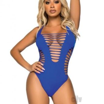 Seamless Shred Thong Bodysuit Os Blu
