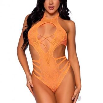 Seamless Lace Strappy Bodysuit Os Orn